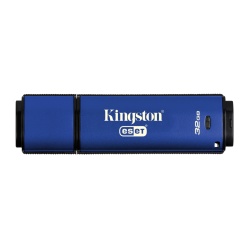 32GB Kingston DataTraveler Vault Privacy 3.0 Anti-Virus Encrypted USB Flash Drive - Blue