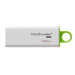 128GB Kingston DataTraveler G4 USB 3.0 Flash Drive - White/Green