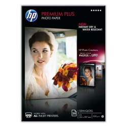 HP Semi-Glossy A4 8.5x11 Premium Plus Photo Paper - 20 sheets