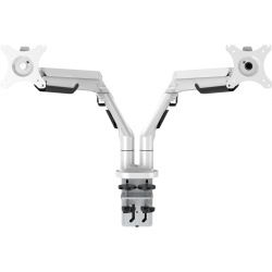 Vision Flat-Panel Dual Desk Arm Mount - Up to 34-inch - White