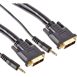 C2G 15ft Pro Series Single Link DVI-D Digital Video Cable w/A/V Stereo Cable