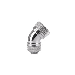 Thermaltake Pacific G1/4 16mm OD 45° PETG Tube Cooling Fitting - Chrome