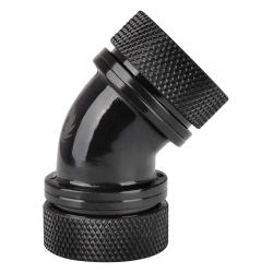 Thermaltake Pacific G1/4 16mm OD 45° PETG Dual Compression Tube Cooling Fitting - Black