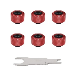 Thermaltake Pacific C-PRO G1/4 16mm OD PETG Cooling Fittings - Red - 6 Pack