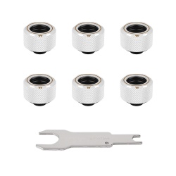 Thermaltake Pacific C-PRO G1/4 16mm OD PETG Cooling Fittings - White - 6 Pack