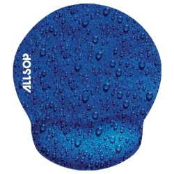 Allsop Memory Foam Raindrop Mouse Pad w/Wrist Rest - Blue