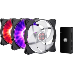Cooler Master MasterFan Pro 140mm RGB Computer Case Fans w/RGB Controller - Triple Pack