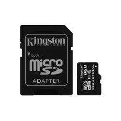 8GB Kingston Industrial Temperature microSDHC CL10 UHS-1 U1 Memory Card w/Adapter