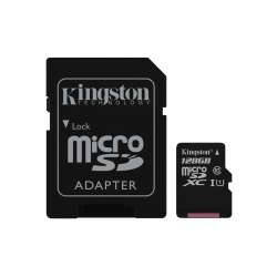 128GB Kingston Canvas Select microSDXC CL10 UHS-1 U1 Memory Card w/Adapter