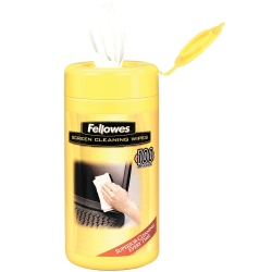 Fellowes Computer Screen and Monitor Cleaning Wipes - 100 Wipes/Canister