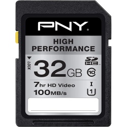 PNY High Performance CL10 SDHC UHS-1 Flash Memory Card - 32GB