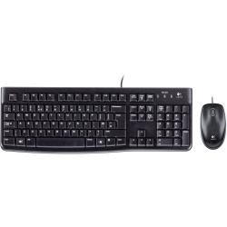 Logitech MK120 Corded Thin Profile USB QWERTY Desktop Keyboard and Mouse Combo - German Layout