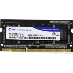 4GB Team Group Elite DDR3 SO-DIMM 1333MHz CL9 Memory Module