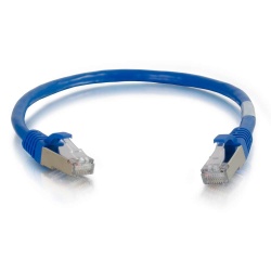 C2G Shielded Snagless Cat6 Ethernet Network Cable - Blue - 1ft 