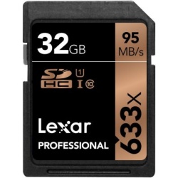 32GB Lexar Professional 633x UHS-I / Class 10 SDHC Memory Card
