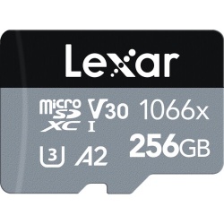 256GB Lexar Professional 1066x UHS-I / Class 10 MicroSDXC Memory Card with SD Adapter