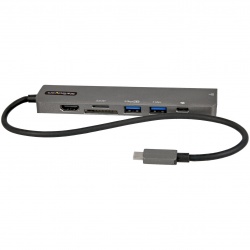 StarTech USB-C Multiport Adapter USB-C to 4K 60Hz HDMI 2.0, Power Delivery Pass-through, SD/MicroSD, 2-Port USB 3.0 Hub Mini Dock
