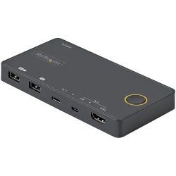 StarTech.com 2 Port Hybrid USB-A + HDMI/USB-C 4K KVM Switch