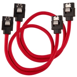 Corsair Premium Sleeved SATA III Cables (2 Pack) - Red