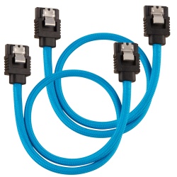 Corsair Premium Sleeved SATA III Cables (2 Pack) - Blue