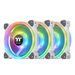 Thermaltake Riing Trio 12 RGB TT Premium Edition (3-pc) Radiator 120mm Computer Case Fan - White