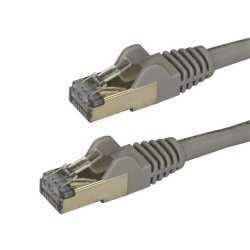 StarTech.com 10 Gigabit Shielded (SFTP) Cat6a RJ45 Patch Cable 2m – Gray
