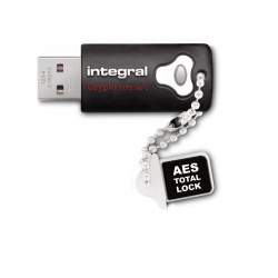 16GB Integral Crypto Drive FIPS 140-2 Encrypted USB3.0 Flash Drive (256-bit Hardware Encryption)