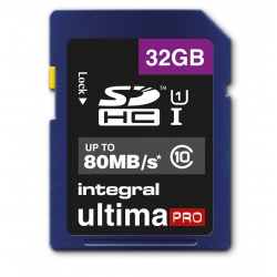 32GB Integral Ultima Pro SDHC 80MB/sec CL10 UHS-1 Memory Card