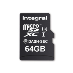 64GB Integral microSD Dash Cam, Security Cam, Drone Memory Card