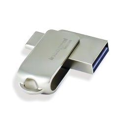 128GB Integral 360-C DUAL USB-C and USB-A 3.0 Flash Drive Capless Metal Casing