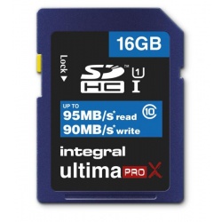16GB Integral UltimaProX SDHC 95MB/sec CL10 UHS-1 high-Speed Memory Card
