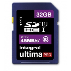 32GB Integral Ultima Pro SDHC 45MB/sec CL10 UHS-1 High-Speed memory card