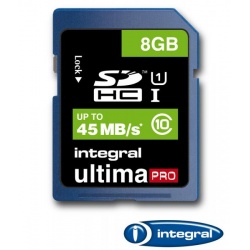 8GB Integral Ultima Pro SDHC 45MB/sec CL10 High-Speed (UHS-1) memory card