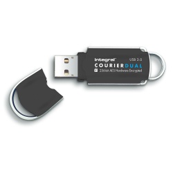 32GB Integral Courier Dual USB3.0 FIPS-197 Encrypted Flash Drive