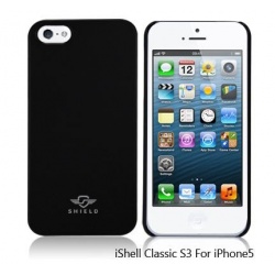 iShell Black Classic S3 Snap-On Case + Screen Protector for iPhone 5
