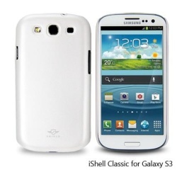 iShell Pearl White Classic Snap-On Case + Screen Protector for Samsung Galaxy S3 i9300