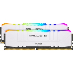 64GB Crucial Ballistix RGB 3200MHz PC4-25600 CL16 1.35V  DDR4 Dual Memory Module (2 x 32GB) - White