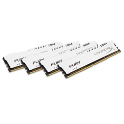 64GB Kingston HyperX Fury DDR4 2666MHz PC4-21300 CL16 Quad Channel Memory Kit (4x16GB) White