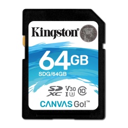 64GB Kingston Canvas Go SDXC Memory Card UHS-I U3 CL10