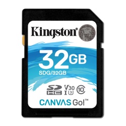 32GB Kingston Canvas Go SDHC Memory Card UHS-I U3 CL10