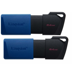 64GB Kingston DataTraveler Exodia M USB Type-A 3.2 Gen 1 Flash Drive Black Blue (Pack of 2x 64GB)