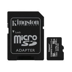 16GB Kingston Canvas Select Plus microSDHC CL10 UHS-1 U1 V10 A1 Memory Card w/Adapter - 2 Pack