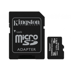 16GB Kingston Canvas Select Plus microSDHC CL10 UHS-1 U1 V10 A1 Memory Card w/Adapter - 3 Pack