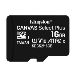 16GB Kingston Canvas Select Plus microSDHC CL10 UHS-1 U1 V10 A1 Memory Card