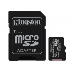512GB Kingston Canvas Select Plus microSDXC CL10 UHS-1 U3 V30 A1 Memory Card w/Adapter