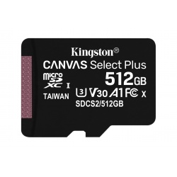512GB Kingston Canvas Select Plus microSDXC CL10 UHS-1 U3 V30 A1 Memory Card