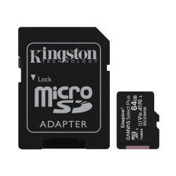 64GB Kingston Canvas Select Plus microSDXC CL10 UHS-1 U1 V10 A1 Memory Card w/Adapter