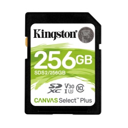 256GB Kingston Canvas Select Plus SDXC CL10 UHS-1 U3 V30 Memory Card