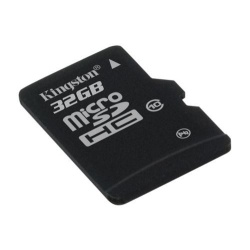 32GB Kingston microSDHC CL10 memory card with SDHC adapter