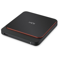 500GB Seagate LaCie USB3.0 External Solid State Drive - Orange, Black